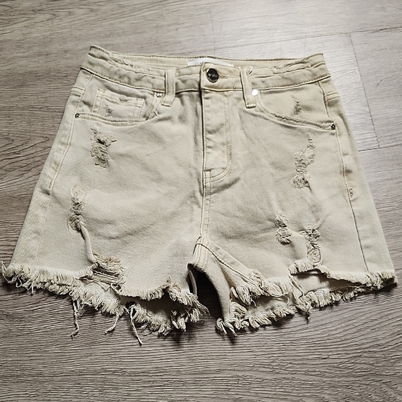Risen Jeans Pants - Distressed Frayed Hem Jean Shorts for Women NWT
